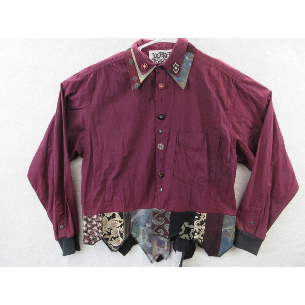 Donna Jessica Womens Patchwork Tunic Top Size 1 (?) Lagenlook BOHO Art To Wear